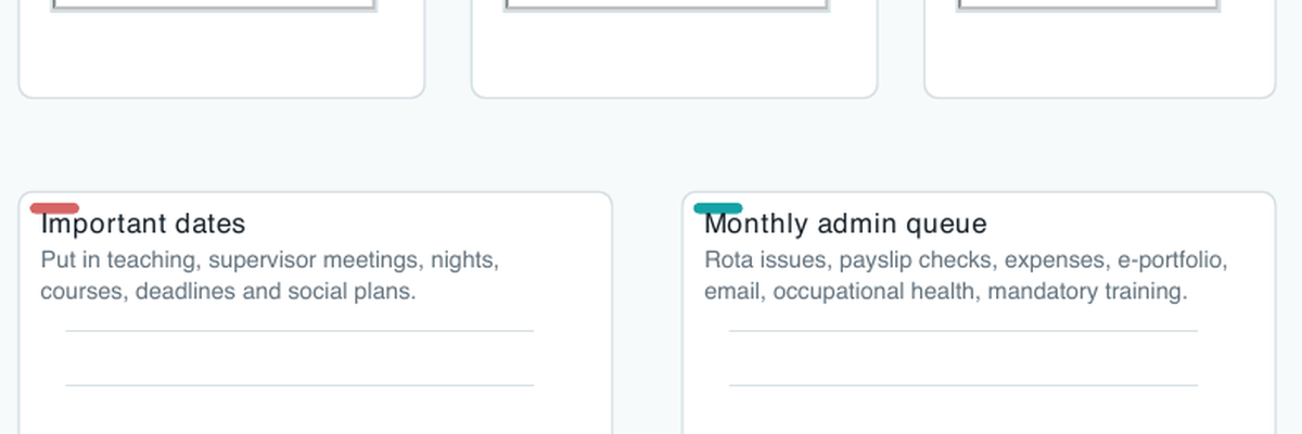 Cropped preview of the Doctors Planner 2026 monthly dashboard prompts